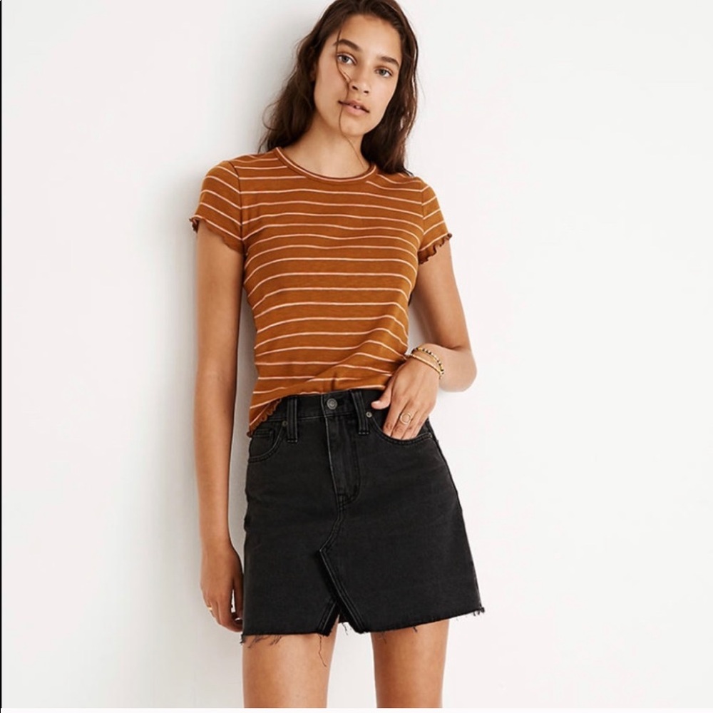 Madewell black denim skirt